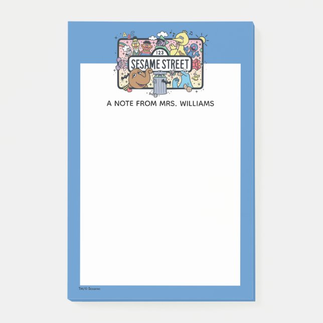 Sesame Sesame | Sesame Pals | Lägg till text Post-it Block (Framsida)