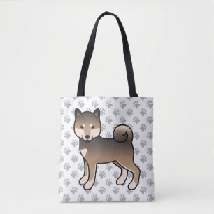 Sesame Shiba Inu Söt Tecknad Hund & Tassar Tygkasse