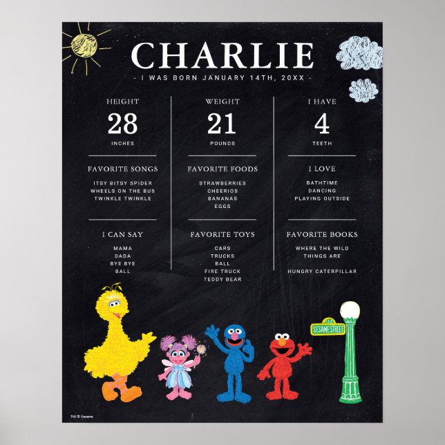Sesame Street | 1:a födelsedagsmilstolpen Poster (Framsidan)