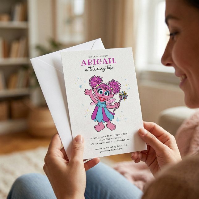 Sesame Street Abby Cadabby Glitter Födelsedag Inbjudningar (Skapare uppladdad)