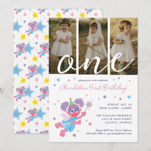 Sesame Street Abby Cadabby Photo Collage Birthday Inbjudningar