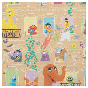 Sesame Street Afack Windows Mönster Tyg