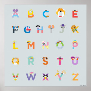 Sesame Street Alfabetets bokstäver Poster
