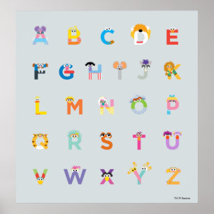 Sesame Street Alfabetets bokstäver Poster