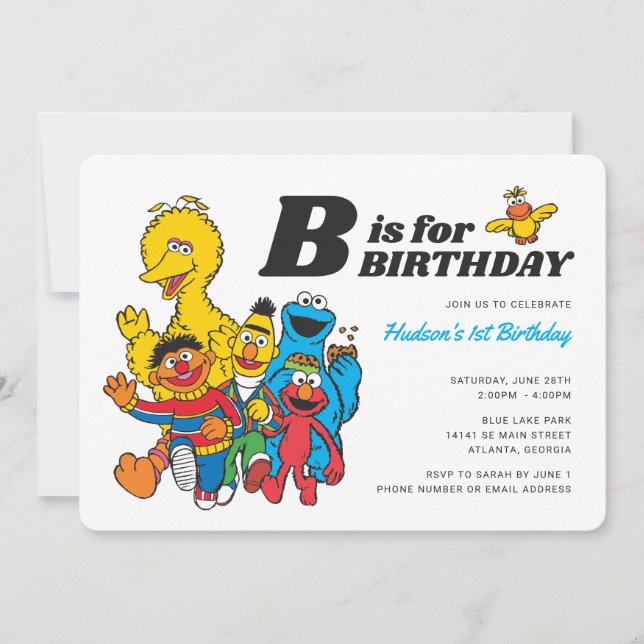 Sesame Street | B är till för Birthday Boy Inbjudningar (Framsida)