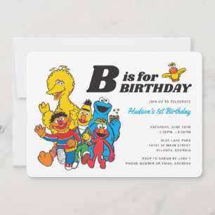 Sesame Street   B är till för Birthday Boy Inbjudningar