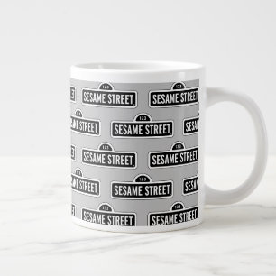 Sesame Street B&W-Logotyp Jumbo Mugg