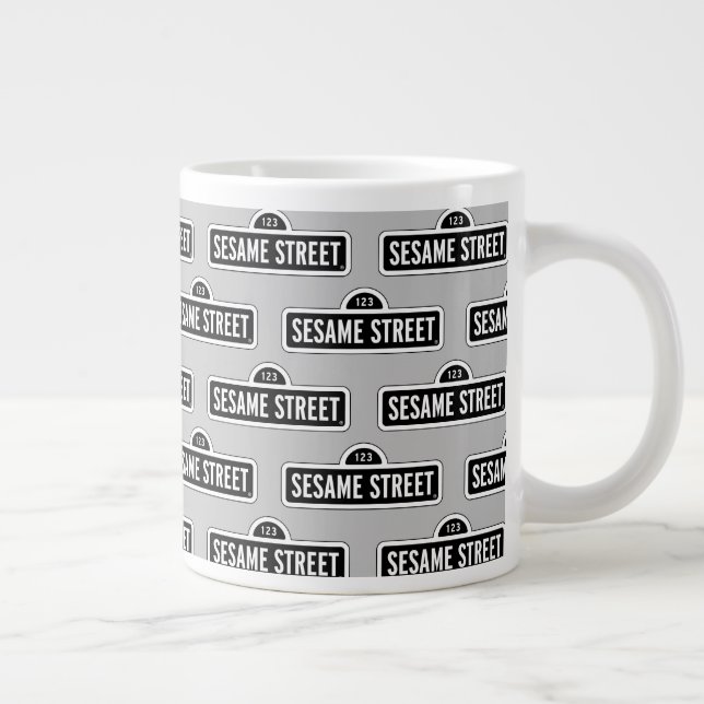 Sesame Street | B&W-Logotyp Jumbo Mugg (Höger)