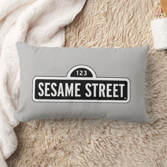Sesame Street | B&W-Logotyp Lumbarkudde (Filt)