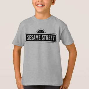 Sesame Street   B&W-Logotyp T Shirt