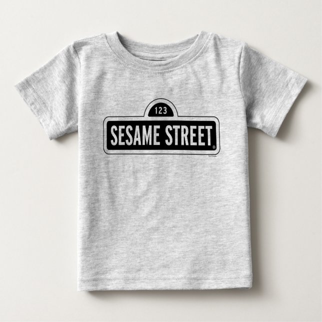 Sesame Street | B&W-Logotyp T Shirt (Framsida)