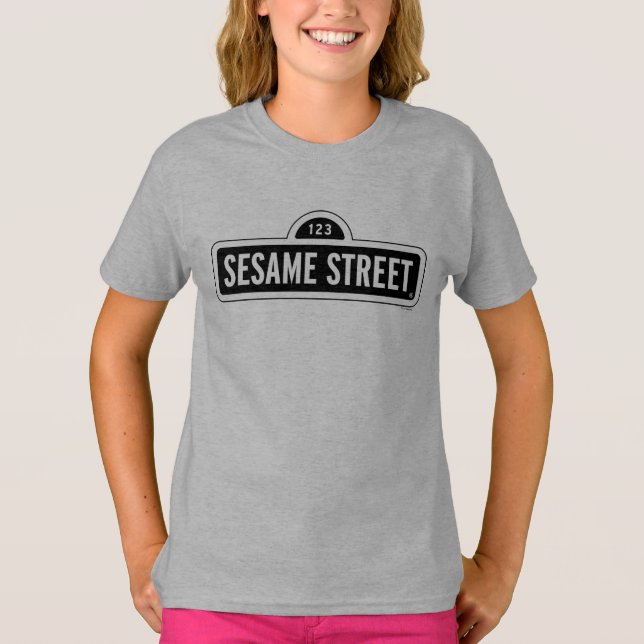 Sesame Street | B&W-Logotyp T Shirt (Framsida)