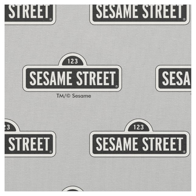 Sesame Street | B&W-Logotyp Tyg (Närbild)