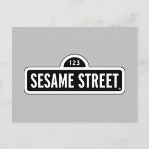Sesame Street   B&W-logotyp Vykort