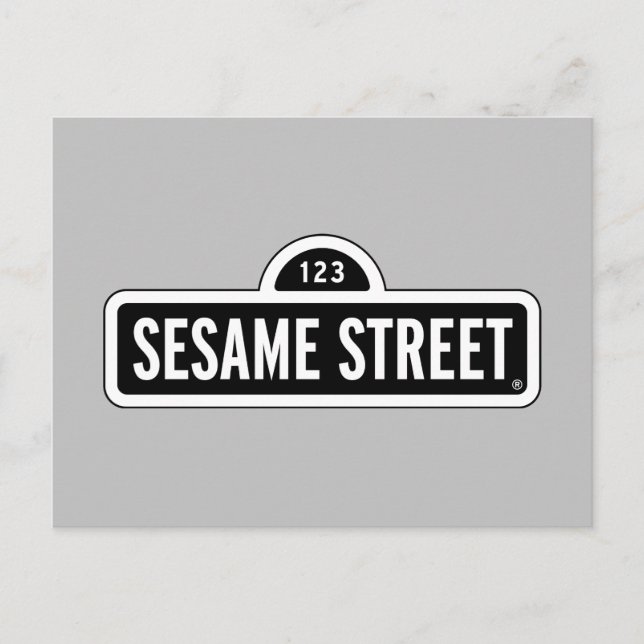 Sesame Street | B&W-logotyp Vykort (Framsida)