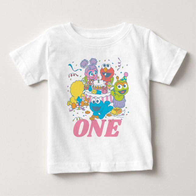 Sesame Street | Baby 1st Birthday T Shirt (Framsida)