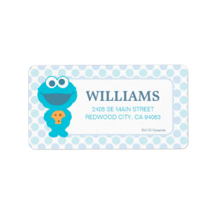 Sesame Street   Baby Cookie Monster Adressetikett