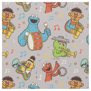 Sesame Street Band Grått Mönster Tyg