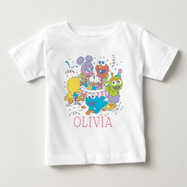 Sesame Street | Barnets Första Födelsedag T Shirt (Framsida)