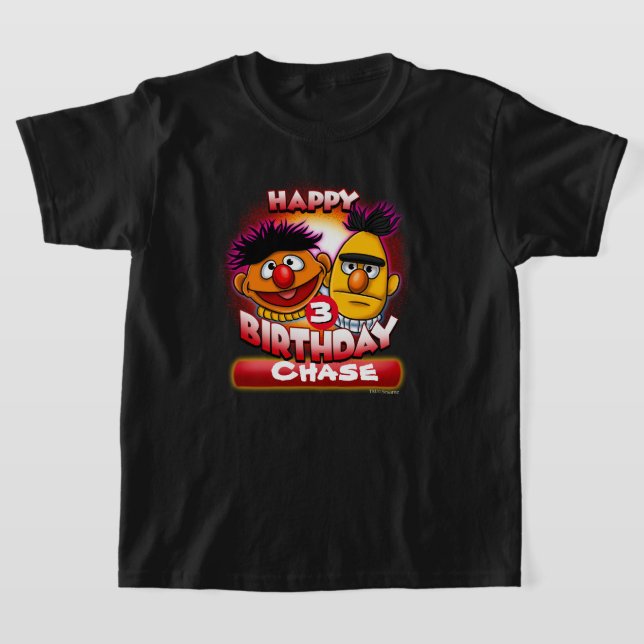 Sesame Street | Bert & Ernie Birthday T Shirt (Laydown)