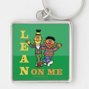 Sesame Street   Bert & Ernie Lean på mig Fyrkantig Silverfärgad Nyckelring