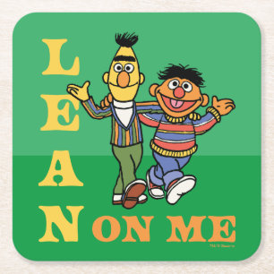 Sesame Street Bert & Ernie Lean på mig Underlägg Papper Kvadrat