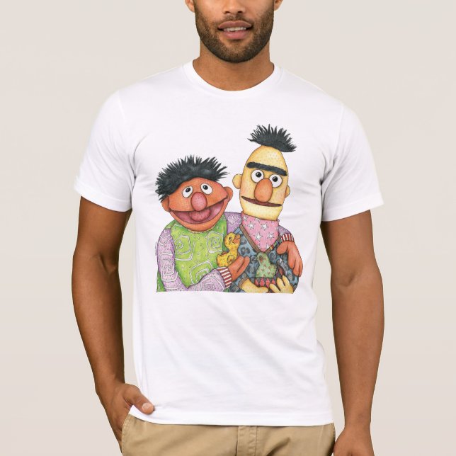 Sesame Street Bert och Ernie Watercolor T Shirt (Framsida)