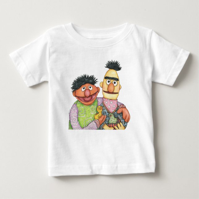 Sesame Street Bert och Ernie Watercolor T Shirt (Framsida)