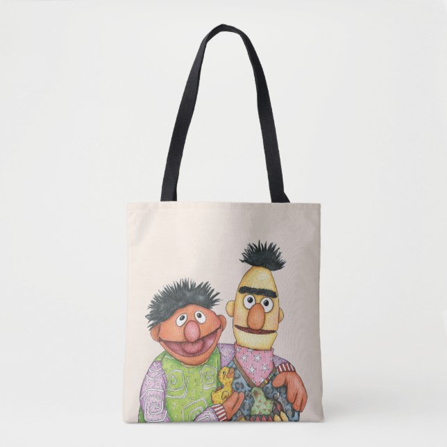 Sesame Street Bert och Ernie Watercolor Tygkasse (Framsida)