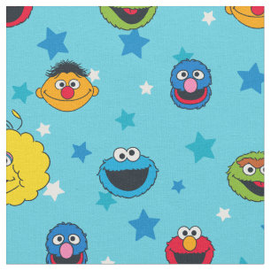 Sesame Street Best Friends Star Mönster Tyg