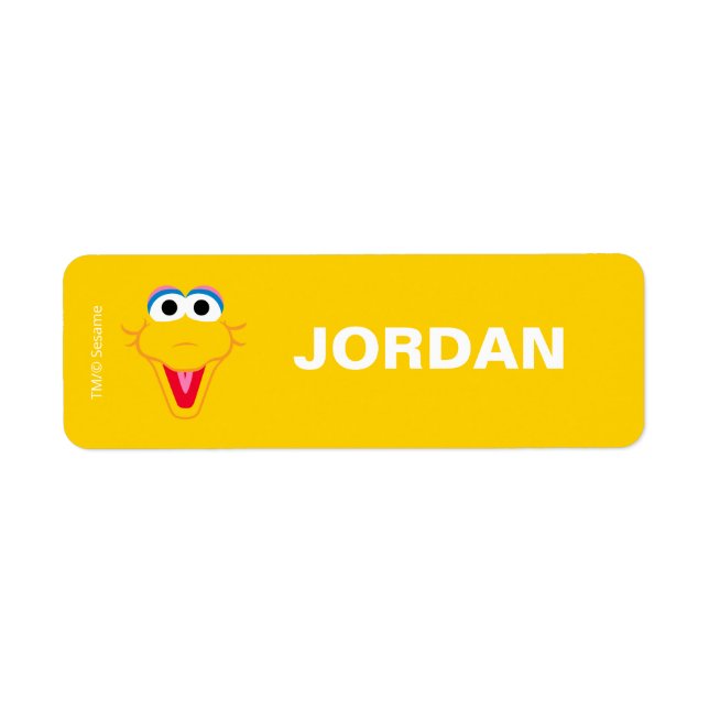 Sesame Street Big Bird - Back to school-etiketter Returadress Etikett (Framsidan)