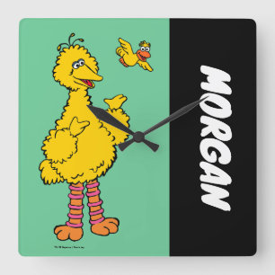 Sesame Street Big Bird & Little Bird Lägg till Fyrkantig Klocka