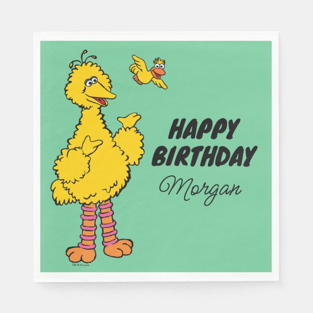 Sesame Street | Big Bird & Little Birthday Pappersservett (Framsidan)