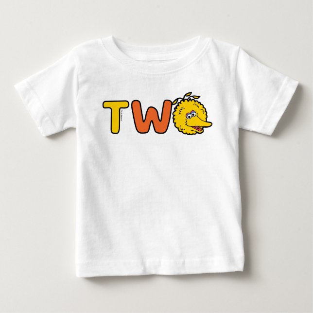 Sesame Street Big Bird Second Birthday T Shirt (Framsida)
