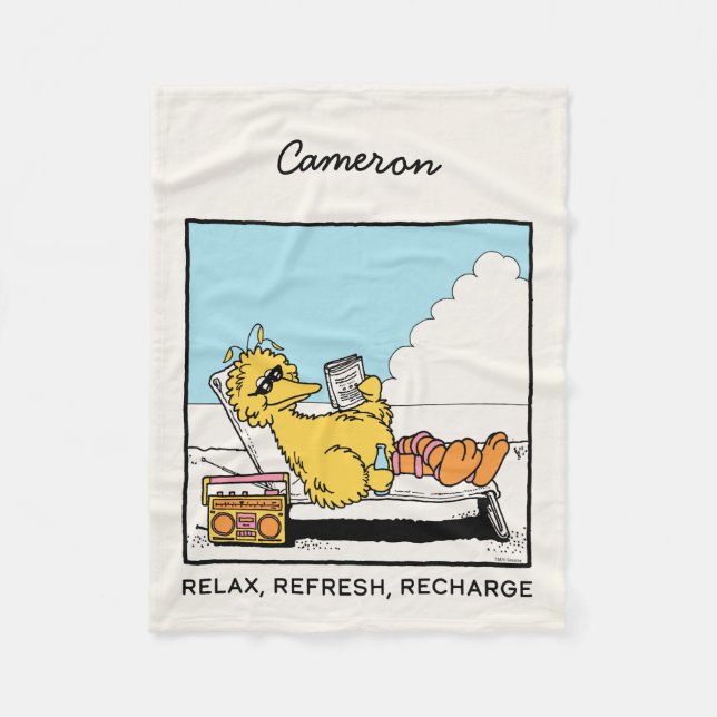 Sesame Street | Big Bird Slappna av | Lägg till di Fleecefilt (Framsidan)