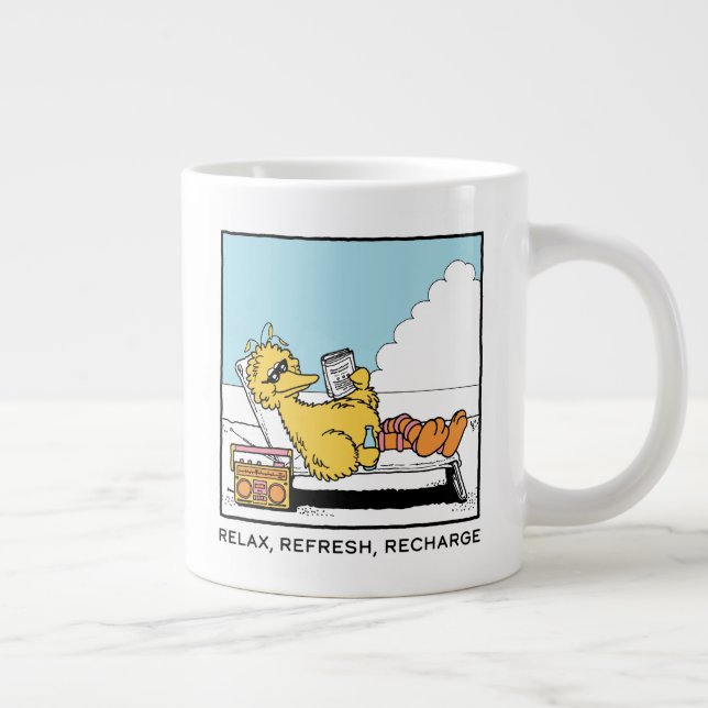 Sesame Street | Big Bird - slappna av - Uppdatera  Jumbo Mugg (Höger)