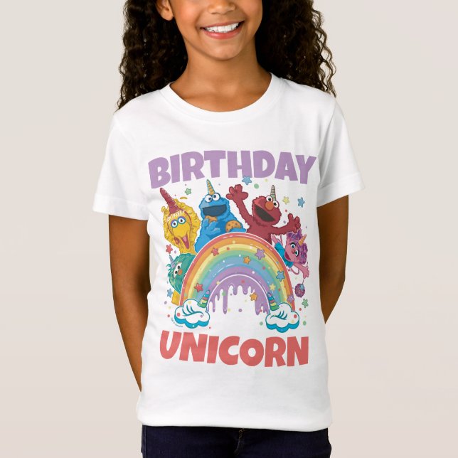 Sesame Street Birthday Unicorn T Shirt (Framsida)