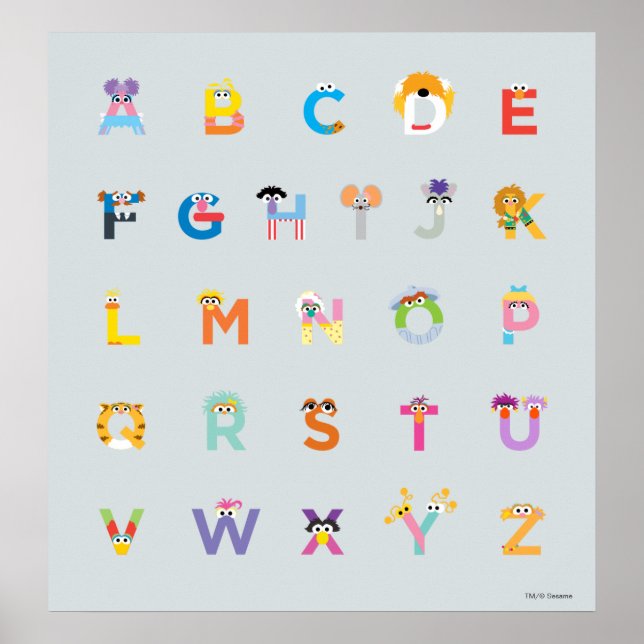 Sesame Street | Brev i Alfabet Poster (Framsidan)