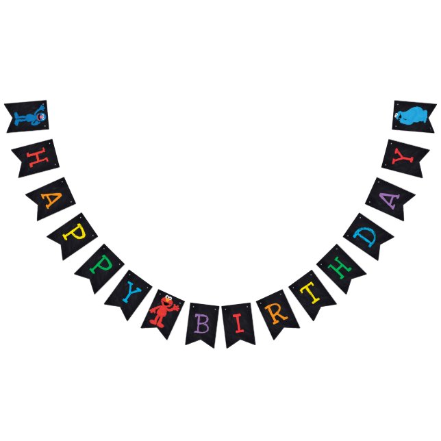 Sesame Street Chalkboard Birthday Vimplar (Alla)