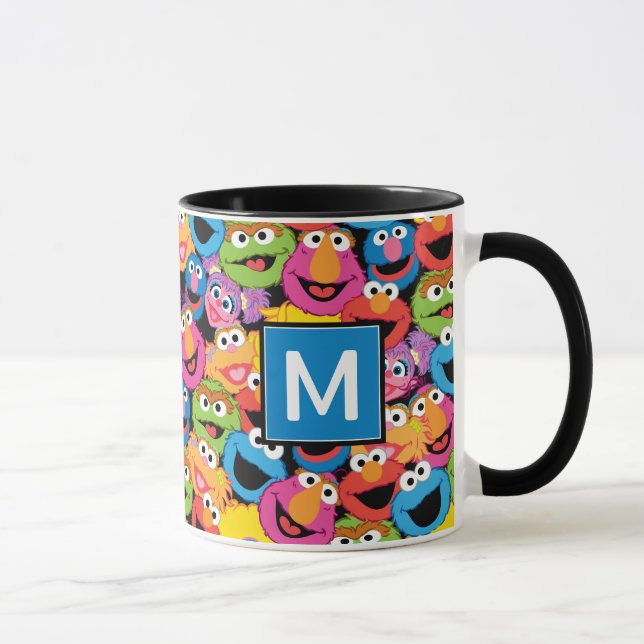Sesame Street Character Ansikte Monogram Mugg (Höger)