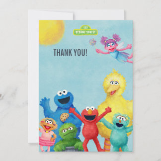 Sesame Street Character Illustration Birthday Tack Kort