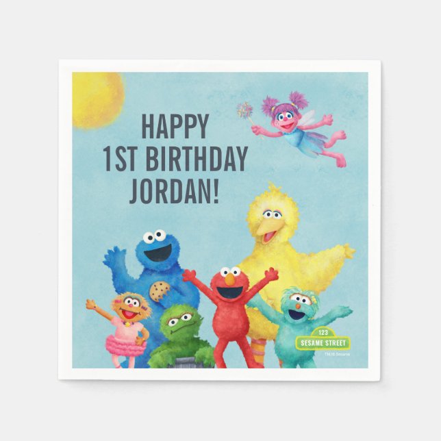 Sesame Street Character Illustration Pappersservett (Framsidan)