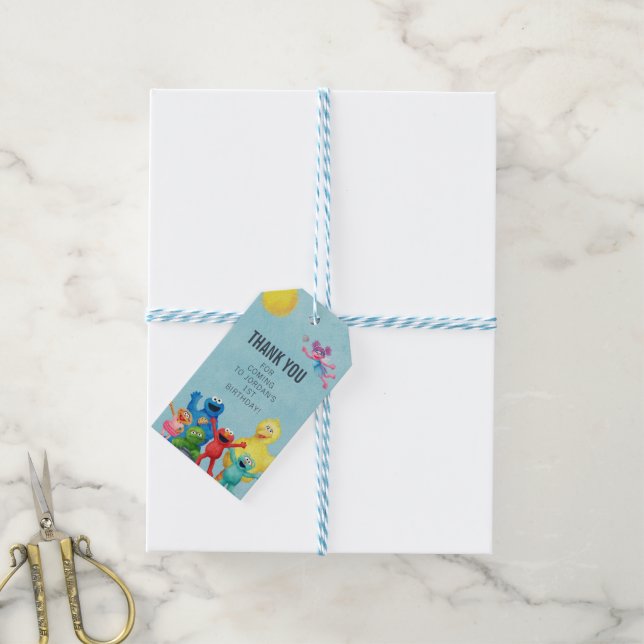 Sesame Street Character Illustration Tack Presentetikett (Med Snöre)