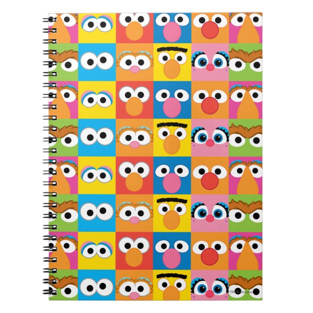 Sesame Street Character Öga Mönster Anteckningsbok Med Spiral (Framsidan)