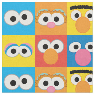 Sesame Street Character Öga Mönster Tyg