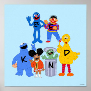Sesame Street Characters   Blankett - teckenspråk Poster