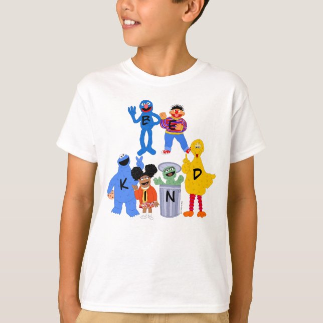 Sesame Street Characters | Blankett - teckenspråk T Shirt (Framsida)