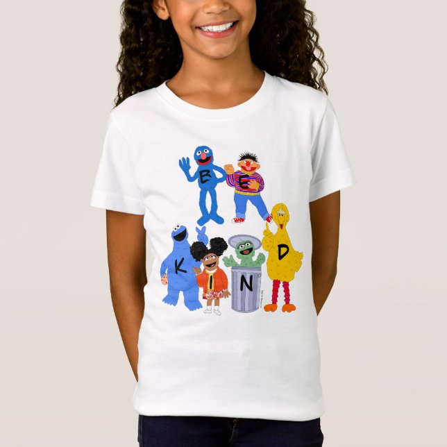 Sesame Street Characters | Blankett - teckenspråk T Shirt (Framsida)