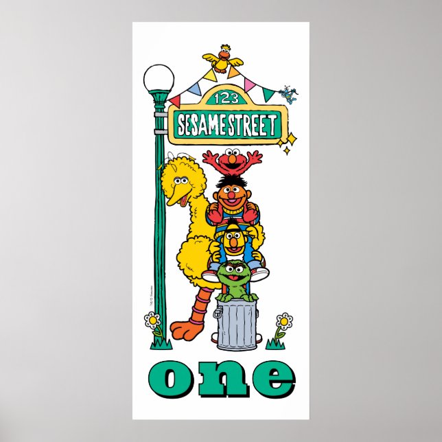 Sesame Street Characters First Birthday Poster (Framsidan)