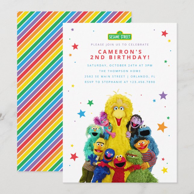 Sesame Street Characters Inbjudningar (Fram/baksida)